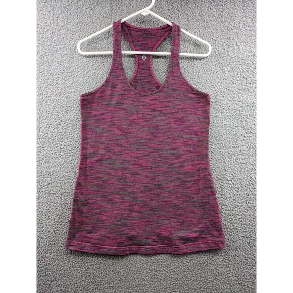 Lululemon Racerback Tank Top Womens Pink Multi Colored Striped sz Small - Picture 1 of 9